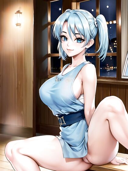 Blue-Skinned Manga Girl 18+ with Pigtails Exploring Intense Hentai Pleasure