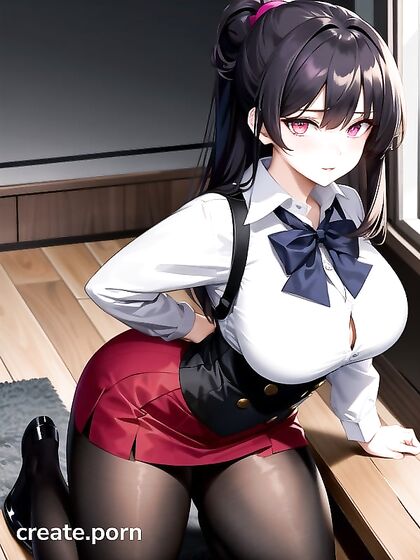 Massive-Assed Pale Beauty Takes Over the Classroom in Steaming Hentai AI Image