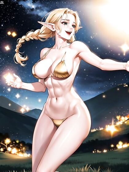 Pastel-Haired Beauty Braided and Bare in Erotic Hentai AI Image