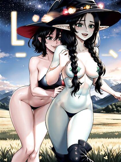 Naked Black-Haired Beauty Enjoys Passionate Meadow hentai Moments