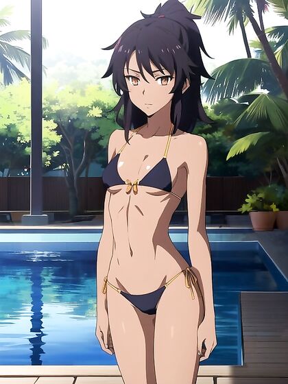 Skinny Girl 18+ with Tiny 18+ Ass in Bikini for Steamy Hentai AI Image