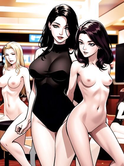 Blonde Beauty Dances Seductively in Comic Style Hentai AI Image