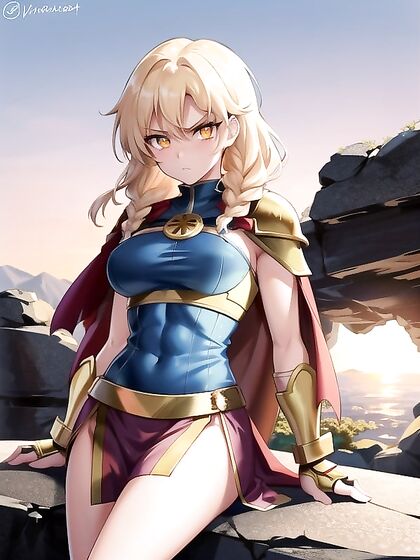 Angry Anime Chick with Natural Breasts and Golden Skin in Wild Hentai AI Image