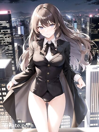 Tailcoat Romance Heats Up on the Rooftop in Sensual Hentai AI Image