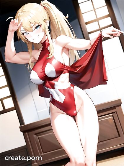 Muscular Blonde Tempts You in Mischievous Hentai AI Image