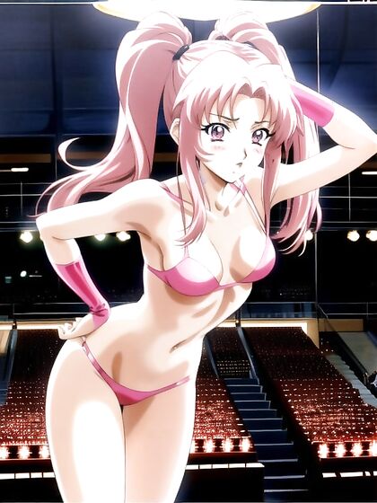 Tiny 18+ Tits and Petite Pussy in Vibrant Pink Hentai AI Image