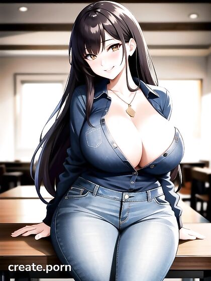 Large-Assed Beauty Shows Off Her Bust in Steamy Hentai Wallpaper Action