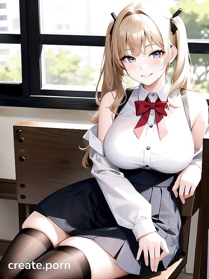 Pale-Skinned Girl 18+ with Off-Shoulder Top and Pigtails in Steamy Hentai AI Image