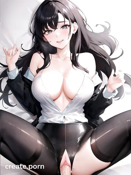 Office Seduction - Bra and Shirt Tease in Erotic Hentai Fantasy