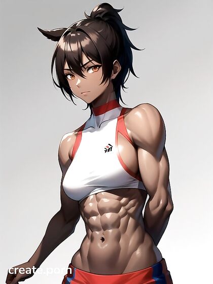 Muscular Beauty with Large Ass in Dark Brown Glory forSTEAMY Hentai AI Image