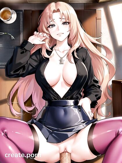 Dark-Skinned Beauty Wrapped in a Long Necklace for Seductive Hentai Pleasure