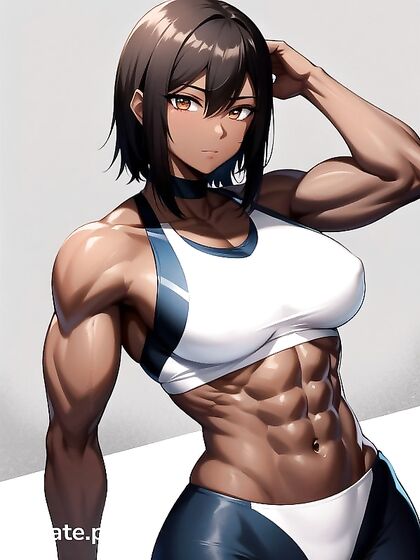 Muscular Stud with Big-Ass and Dark Brown Skin in Steamy Hentai AI Image