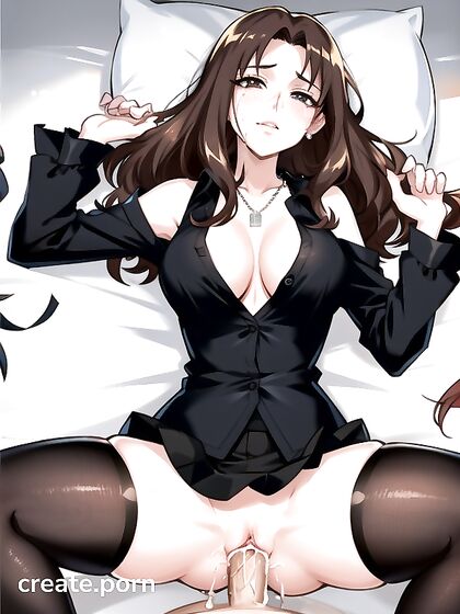 Small-Ass Beauty with Raven Locks Enjoying Intense Missionary Hentai Pleasure