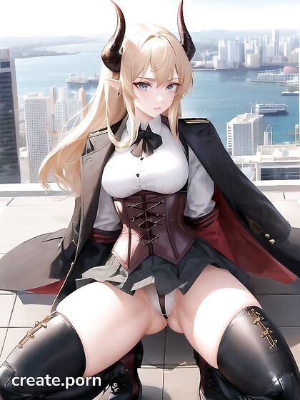 Fit Chick with Small Breasts Takes It Hot and Hard on the Rooftop Hentai