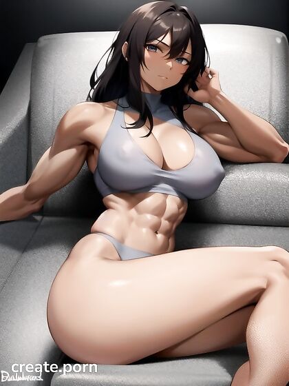 Large-Assed Muscle Girl 18+ Shows Off Her Sideways Vagina in Steamy Hentai AI Image