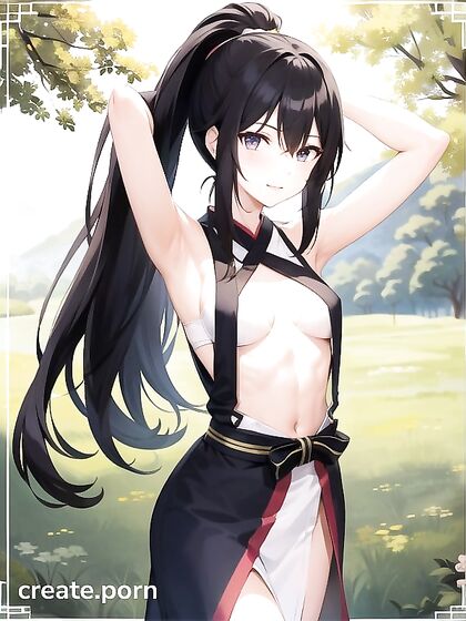 Meadow with Medium Breasts and Pale Skin in Seductive Hentai AI Image