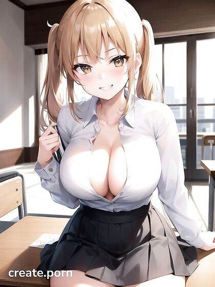 Blonde Beauty Gets Unbuttoned for Steamy Hentai Pleasure