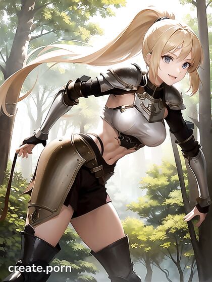 Blonde With Pale Skin Wears Armor for Intense Hentai Pleasure