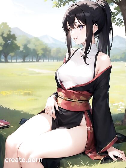 Sexy 18-Year-Old with Black Hair andMedium Ass in Seductive Hentai AI Image