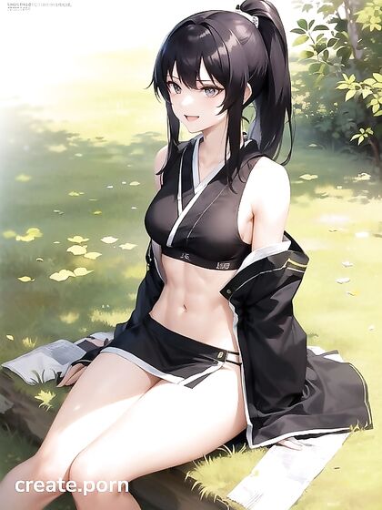 Fit Noon Gets Wild in the Meadow for Sizzling Hentai AI Image