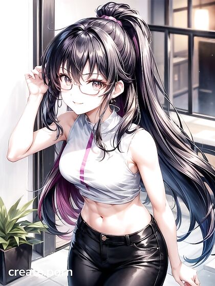 Glasses-Wearing Cutie with Small Ass Enjoys Blissful Hentai Pleasure