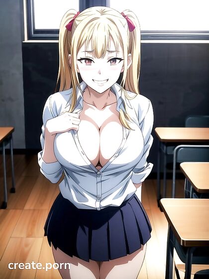 Thick-Cocked Hentai AI Image Unleashes in a Seductive Classroom Image