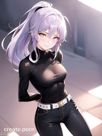 Office Pant Temptation - Ponytailed Beauty Stands for Intense Hentai Pleasure