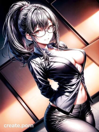 Nighttime Bust Shots in the Office - A Seductive Hentai Fantasy