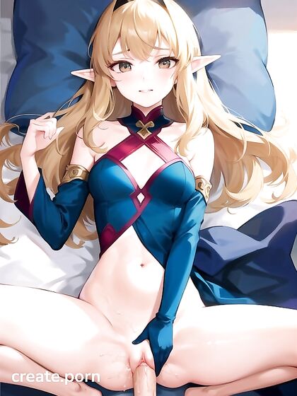 Blonde Elf with Pointy Ears Enjoys Noon Hentai Pleasure