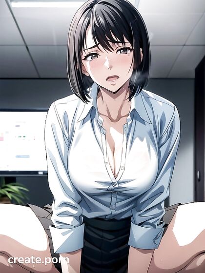 Bobcut Babe with Medium Boobs Nails It in Steamy Hentai AI Image