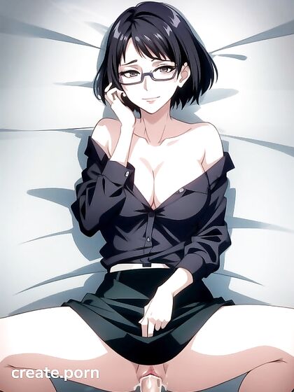 Bobcut Beauty Shows off Her Medium Ass in Seductive Off-Shoulder Hentai AI Image