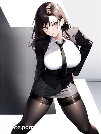Fit Teacher in Nylon Stockings Tempts You in Seductive Hentai AI Image