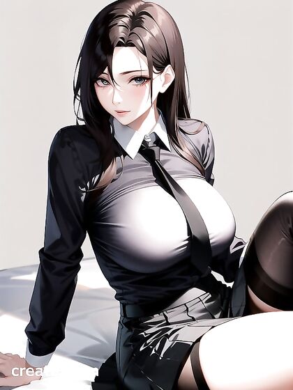 Fit Woman Over 20 in Nylon Stockings for Steamy Hentai AI Image