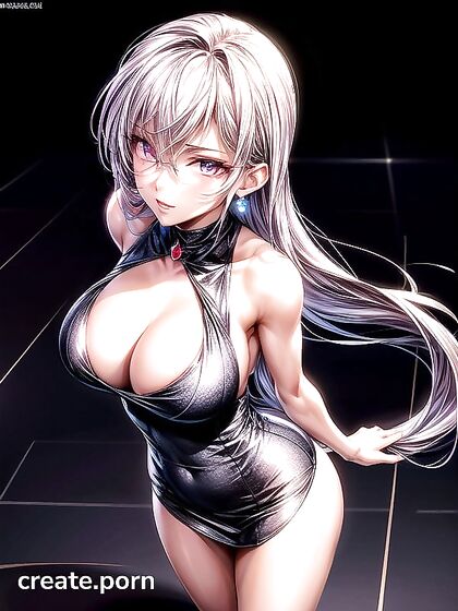 Glasses and Silk Dress Cleavage in Steamy Hentai AI Image