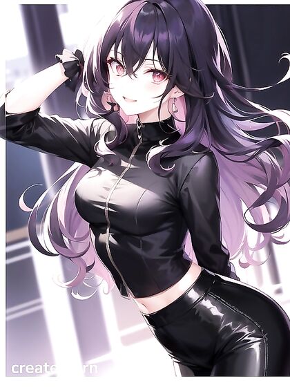 Glasses-Wearing Office Lady with Small Breasts Seduces in Hentai AI Image