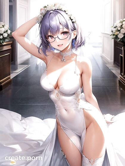 Fit Bobcut Goddess with Hair Ribbons Teasing in Seductive Hentai AI Image