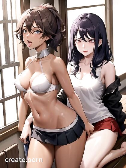 Skinny Girl 18+ Shows Off Her Ass in Steamy Medium-Length Hentai AI Image