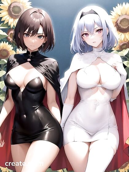 Hand-Drawn Bobcut Bride in Wedding Dress for Steamy Hentai Pleasure