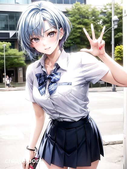 Cute Pale-Skinned Girl 18+ Enjoying Intense Shorts in Hentai AI Image