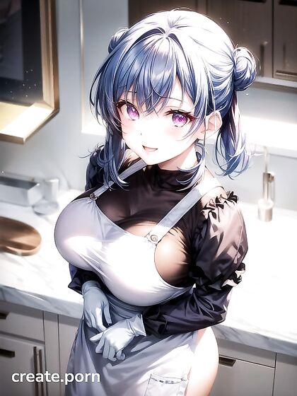 Top Down Loungewear Fun with a Sexy Hair Bun in Steamy Hentai AI Image