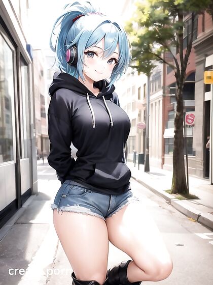 Hooded Babe With a Massive Ass Takes On All Comers in Hentai AI Image