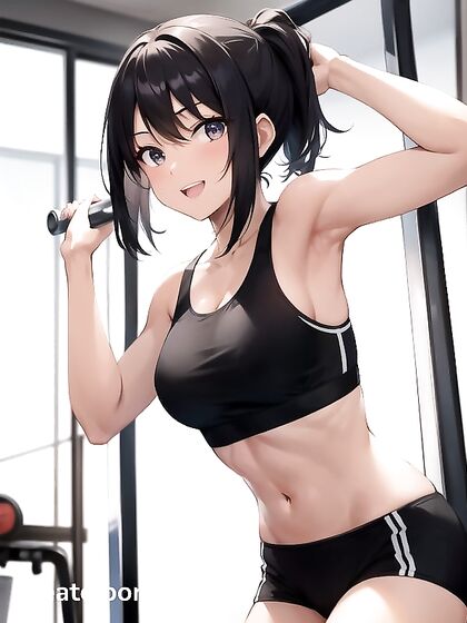 Teen 18+ with Small Breasts Enjoying Sexy Shorts in Seductive Hentai AI Image