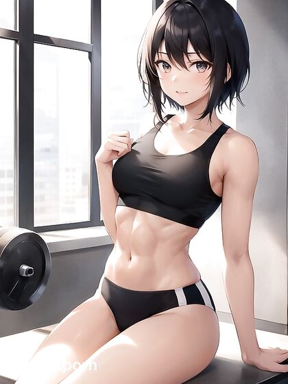 Tan Line Temptation - Sporty Babe in Busty Sport Bra Seduction Hentai