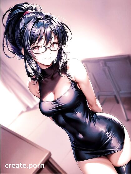 Dark-Skinned Beauty Takes Control in Seductive Office Hentai AI Image
