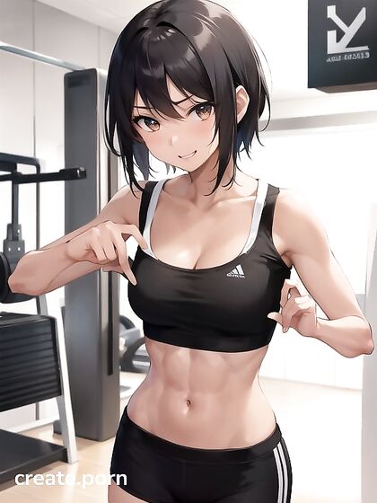 Fit Girl 18+ with Short Black Hair Exploring Sexy Hentai Adventures