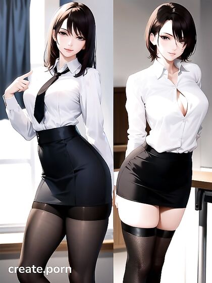 Sexy Young Teacher with Small Breasts Takes On Her Students in Steamy Hentai AI Image