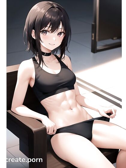 Happy Hentai AI Image - Sporty Babe in Tight Bra Gets naughty While Sitting Down