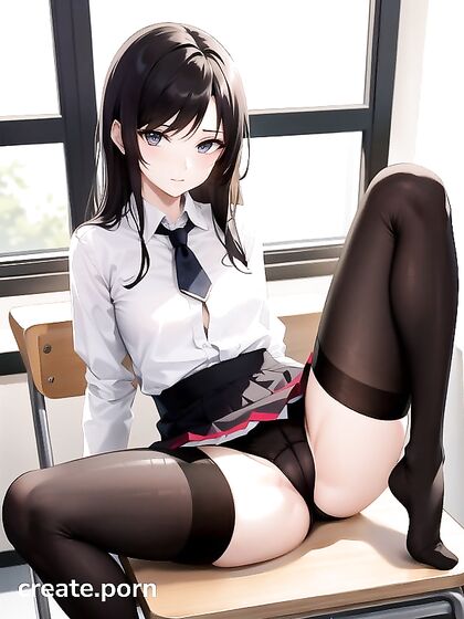 Petite Teacher in Nylon Stockings Teases with Tiny 18+ Breasts in Hentai Bliss