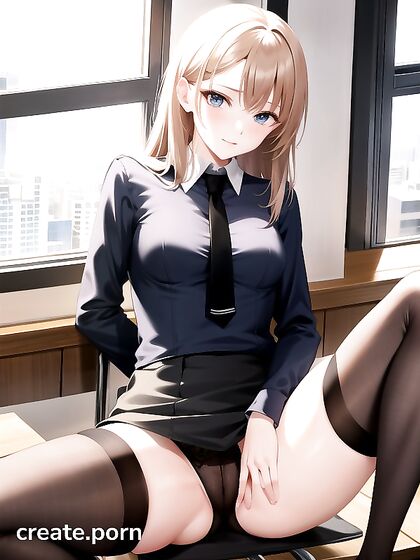 Mature Woman in Nylon Stockings Enjoying Sensual Hentai Pleasure