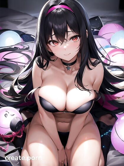 Submissive Beauty with Light Brown Skin Pleasures Herself in Hentai Hentai AI Image